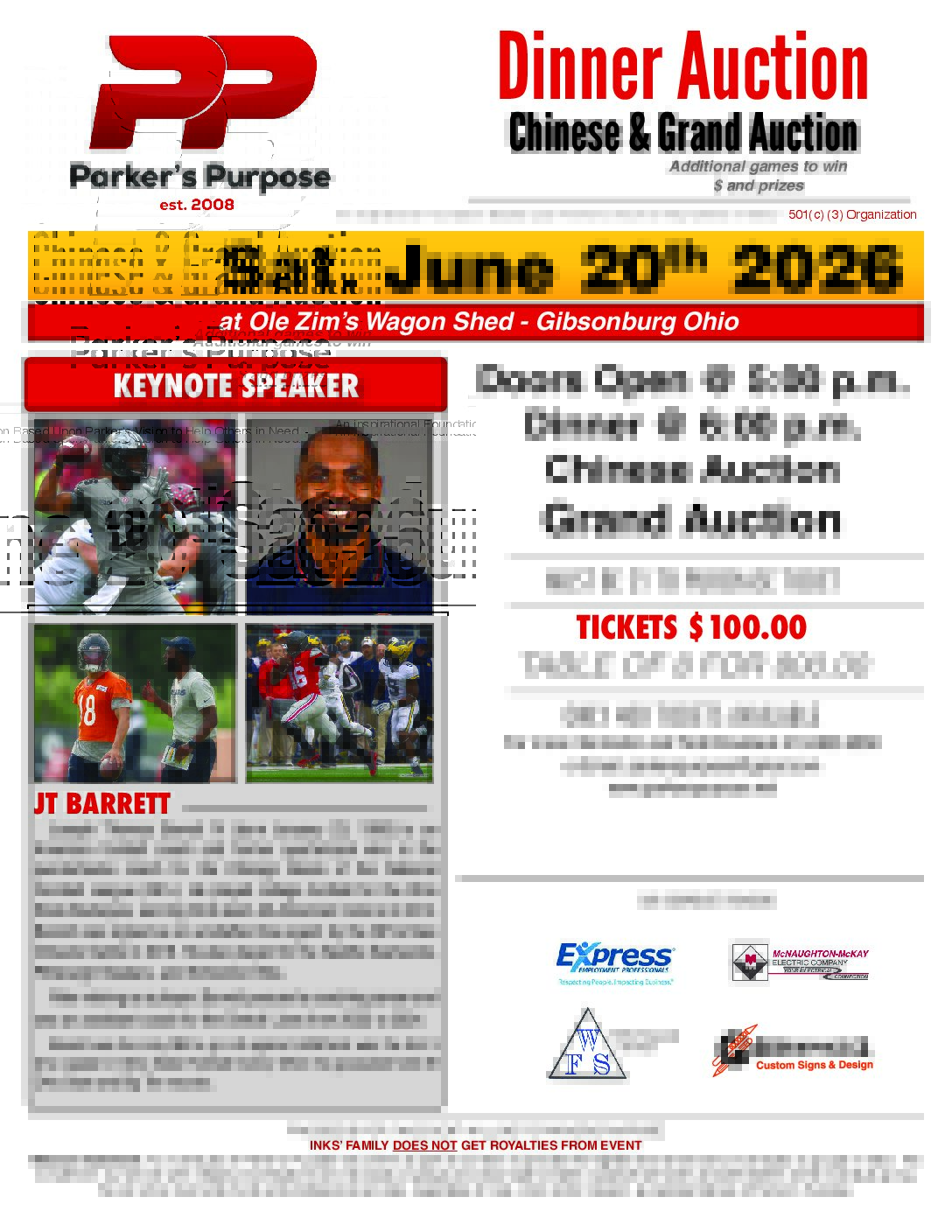 Dinner Raffle Ticket-Pick-Up